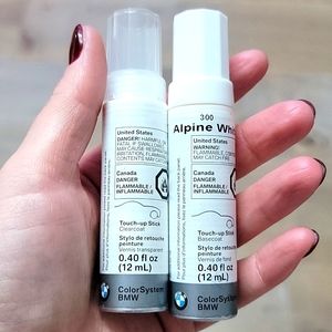 Bmw touch up paint apline white base and clear coat